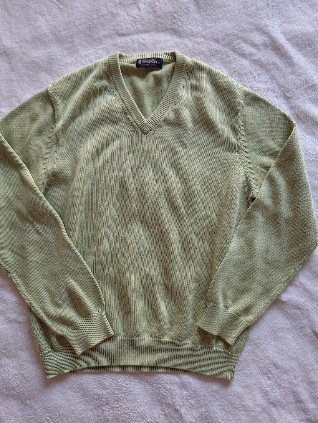 Brooks Brothers Supima Cotton V-Neck Sweater Sage Green Men’s Size M